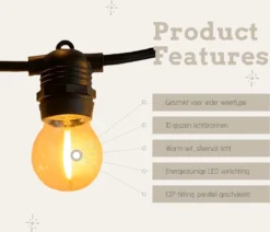 A Sunny Day Lichtsnoer Buiten - 10 Meter Inclusief 10 LED Lampen - 10 Meter Lichtsnoer Voor Buiten + 2 Meter Aansluitsnoer - Prikkabel - Priklicht - Lichtsnoer - 10 LED Lampen - E27 Fitting - Verlengbaar - Lichtsnoer Binnen 14 A Sunny Day Lichtsnoer Buiten - 10 Meter Inclusief 10 LED Lampen - 10 Meter Lichtsnoer Voor Buiten + 2 Meter Aansluitsnoer - Prikkabel - Priklicht - Lichtsnoer - 10 LED Lampen - E27 Fitting - Verlengbaar - Lichtsnoer Binnen -Tuinwereld Verkoop 1200x1029 3