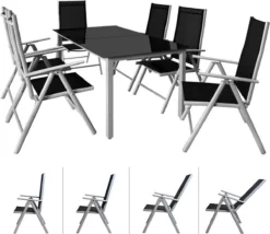 Casaria Alumunium Tuinset Bern - 6 Stoelen + 1 Tafel – Zilver -Tuinwereld Verkoop 1200x1039 1