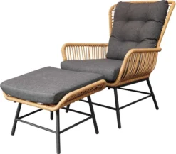 BUITEN Living Dex Wicker Loungestoel Tuin Incl. Wicker Voetenbank | Wicker + Aluminium | Bamboe Antraciet 18 BUITEN Living Dex Wicker Loungestoel Tuin Incl. Wicker Voetenbank | Wicker + Aluminium | Bamboe Antraciet -Tuinwereld Verkoop 1200x1056
