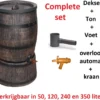 Exellent Regenton Met Voet, Houtlook, 120 Liter, Incl. Regenton Vulautomaat En Kraan