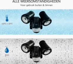 ELRO LF80 2-Kops LED Buitenlamp Met Bewegingsmelder - 2x10W – 1400lm – IP54 Waterdicht - Zwart -Tuinwereld Verkoop 1200x1064 3