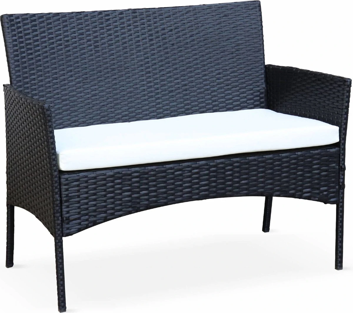 Tuinmeubel Van Gevlochten Hars, 4 Plaatsen 2 Tuinmeubel Van Gevlochten Hars, 4 Plaatsen - Afbeelding 2