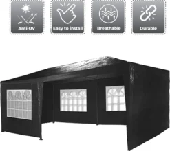 MaxxGarden Partytent - Paviljoen - 3x6m - Incl. Zijwanden - Waterdicht - Zwart -Tuinwereld Verkoop 1200x1068 1