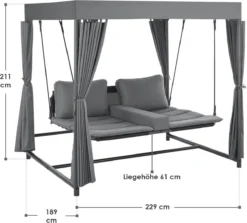Schommelbank / Ligbank Kassandra - Donkergrijs 25 Schommelbank / Ligbank Kassandra - Donkergrijs -Tuinwereld Verkoop 1200x1081
