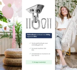 Plafondhaak - Ophangen Bokszak, Schommel En Hangstoel - Ophangsysteem - Ophanghaak - Plafondbeugel - RVS – 500kg Tilgewicht -Tuinwereld Verkoop 1200x1087