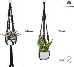4 Stuks Zwarte Macrame Plantenhangers - Boho Handgeweven Katoen Hangpot Voor Binnen/Buiten - Hangende Bloempot Met Kralen - Macramé Touw/Koord Hangplant Houder - Bohemian Wandhanger Decoratie - Plant Hanger - Verticale Tuin Bloempothouder Planthanger 17 4 Stuks Zwarte Macrame Plantenhangers - Boho Handgeweven Katoen Hangpot Voor Binnen/Buiten - Hangende Bloempot Met Kralen - Macramé Touw/Koord Hangplant Houder - Bohemian Wandhanger Decoratie - Plant Hanger - Verticale Tuin Bloempothouder Planthanger -Tuinwereld Verkoop 1200x1093 7