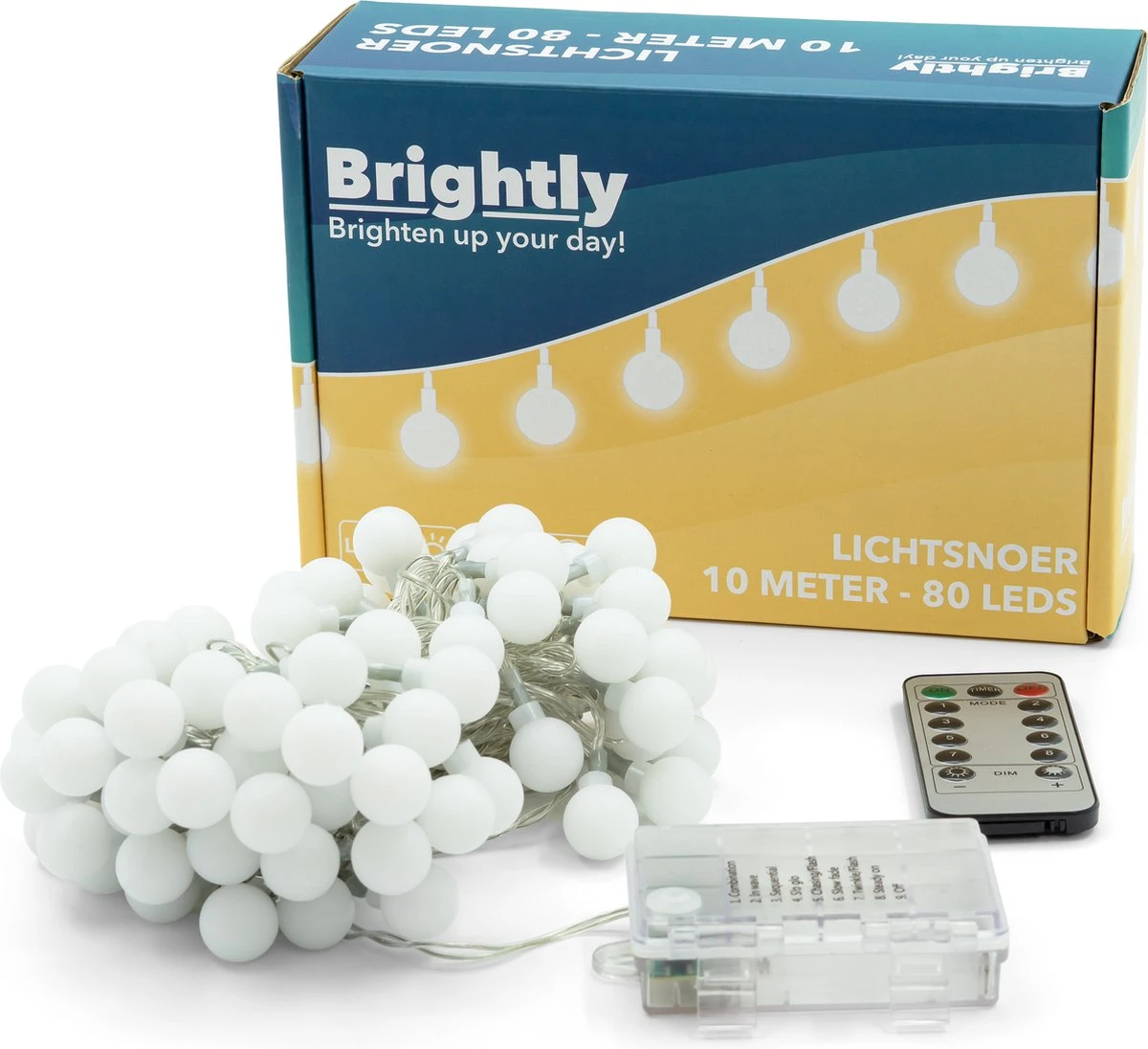 Brightly® Lichtsnoer Van 10 Meter LED – Op Batterijen – Voor Binnen En Buiten – Warm Wit Lichtslinger – Tuinverlichting Met Lampjes Slinger – LED Fairy Lights – Waterdicht 2 Brightly® Lichtsnoer Van 10 Meter LED – Op Batterijen – Voor Binnen En Buiten – Warm Wit Lichtslinger – Tuinverlichting Met Lampjes Slinger – LED Fairy Lights – Waterdicht - Afbeelding 2