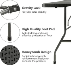MaxxGarden Vouwtafel - Zwart - Rotanlook - 180x75x74 Cm -Tuinwereld Verkoop 1200x1099