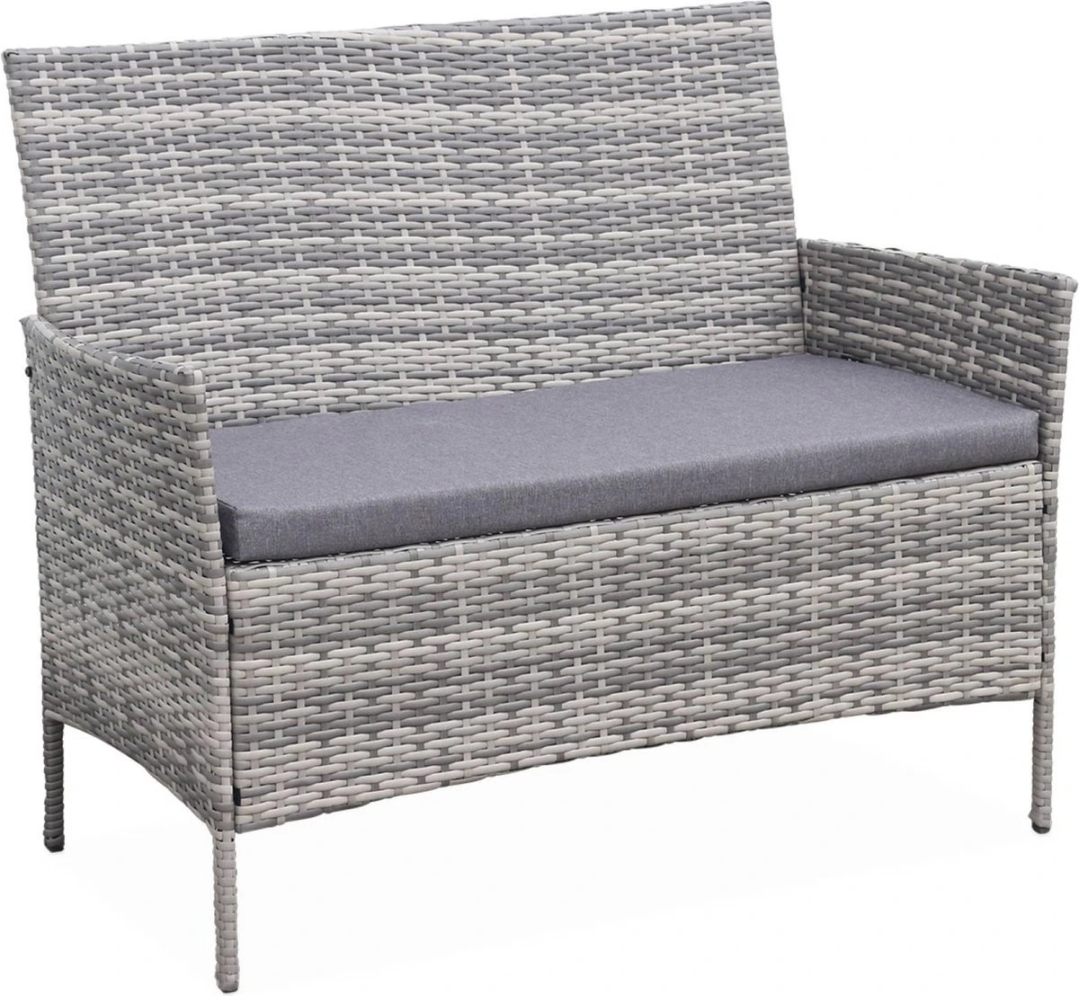 Alice's Garden Loungeset Moltès - 4 Plaatsen - Wicker - Kleine Set - Tinten Grijs/grijs 6 Alice's Garden Loungeset Moltès - 4 Plaatsen - Wicker - Kleine Set - Tinten Grijs/grijs - Afbeelding 6