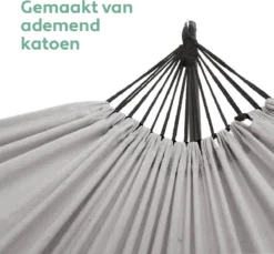 Vita5 Hangmat Met Standaard – 2 Persoons – Incl. Bekerhouder – 205kg Draaggewicht – Grijs -Tuinwereld Verkoop 1200x1111 2