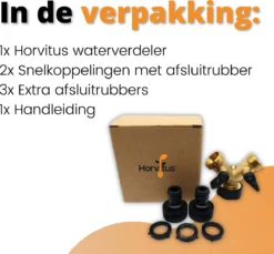 Horvitus Waterverdeler 2 Weg - Y Stuk Kraan Splitter - Voor Europese Kranen - Messing -Tuinwereld Verkoop 1200x1111 7