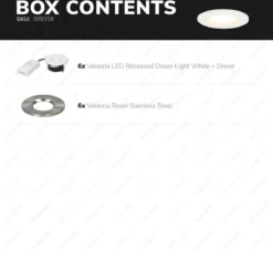 HOFTRONIC Venezia - Set Van 6 LED Inbouwspots RVS - IP65 Waterdicht - Dimbaar - 6 Watt 600 Lumen - Met Lichtbron - 2700K Warm Wit Licht - Zaagmaat 65mm - Inbouwdiepte 45mm - Geschikt Voor Badkamer, Woonkamer, Veranda En Carport - 3 Jaar Garantie -Tuinwereld Verkoop 1200x1112 4