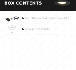 HOFTRONIC™ LED Inbouwspots 3 Spots - Zwart - Rond - IP65 - GU10 - Dimbaar - Spot Bari - 5 Watt 2700K Warm Wit -Tuinwereld Verkoop 1200x1113 5