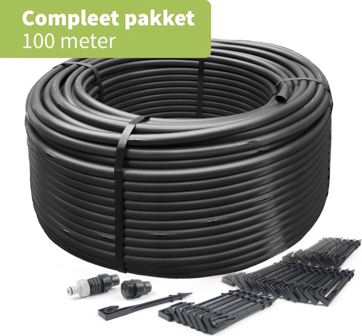 Druppelslang Actiepakket 100 Meter - Leidingshop 1 Druppelslang Actiepakket 100 Meter - Leidingshop