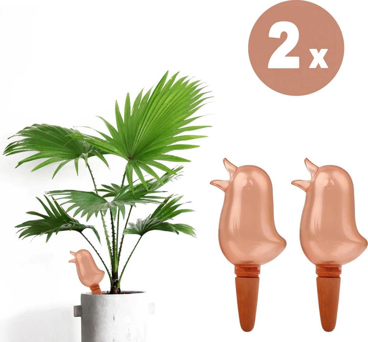 Waterdruppelaar Voor Planten 2 Stuks - Waterbol Kamerplanten - Automatisch Watergeefsysteem - Vogel - Roze 1 Waterdruppelaar Voor Planten 2 Stuks - Waterbol Kamerplanten - Automatisch Watergeefsysteem - Vogel - Roze
