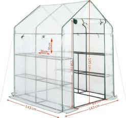 Gardebruk Kweekkas 2m² - 8 Legplanken & 4 Ramen - 195x143x143 Cm -Tuinwereld Verkoop 1200x1123 7