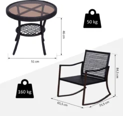 Outsunny Tuinset 7-delig Schommelstoel Set Zitgroep Met Kussens Rotan Bruin 863-030 -Tuinwereld Verkoop 1200x1127 2