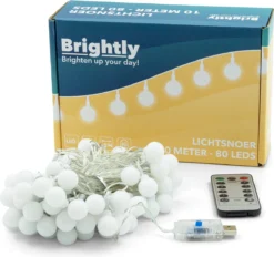 Brightly® Lichtsnoer Van 10 Meter LED – Op USB – Voor Binnen En Buiten – Warm Wit Lichtslinger – Tuinverlichting Met Lampjes Slinger – LED Fairy Lights – Waterdicht -Tuinwereld Verkoop 1200x1128 3