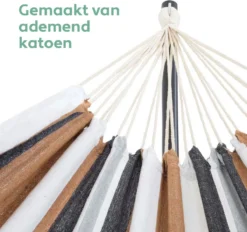 Vita5 Hangmat Met Standaard – 2 Persoons – Incl. Bekerhouder – 205kg Draaggewicht – Blauw/Wit/Bruin -Tuinwereld Verkoop 1200x1129 4