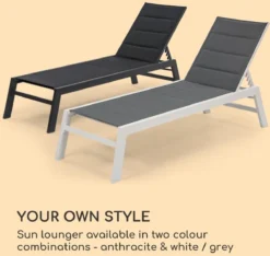 Blumfeldt Renazzo Lounge Ligstoel - Ligbed Voor De Tuin - Aluminium Tuinstoel - 6 Standen - Waterafstotend - Bekleding Van 70 % Pvc En 30 % Polyetheen - Grijs -Tuinwereld Verkoop 1200x1137 3