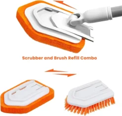 Merkloos Vloerschrobber - Bad Tegel Borstel Scrubber - Met 107cm Verstelbaar Lange - Voor Reiniging Badkamer Keuken Keramische Tegel - Oranje -Moederdag Cadeautje -Tuinwereld Verkoop 1200x1138 13