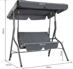 Merkloos Casaria Hollywood Schommel - Antraciet - Incl. Zonnekap 9 Merkloos Casaria Hollywood Schommel - Antraciet - Incl. Zonnekap -Tuinwereld Verkoop 1200x1139 2