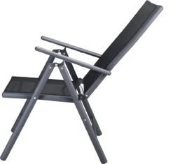 Tuinset 4 + 1 Klapstoelen Tuintafel – Aluminium 80x80cm - Grijs -Tuinwereld Verkoop 1200x1140