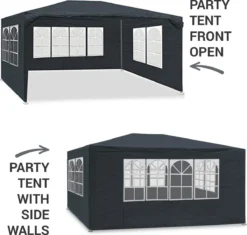 MaxxGarden Partytent - Paviljoen - 3x4m - Incl. Zijwanden - Waterdicht - Antraciet -Tuinwereld Verkoop 1200x1142 3