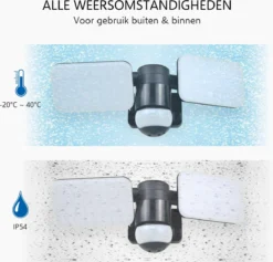 ELRO LF70 Duo LED Buitenlamp Met Bewegingssensor – 2x 10W – 1200LM – IP54 Waterdicht - Zwart -Tuinwereld Verkoop 1200x1151 2