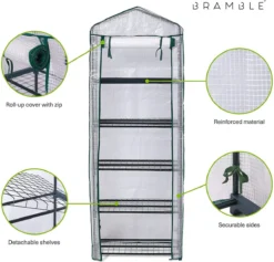 Bramble - Tuinkassen - 5 Lagen - Miniserre - Draadplanken - Gemakkelijk Te Monteren - 69 X 49 X 193 Cm -Tuinwereld Verkoop 1200x1152 20