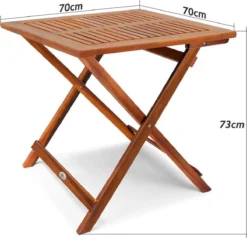 Casaria Bijzettafel Acacia Hout- Inklapbaar - 70x70x73 Cm Bruin -Tuinwereld Verkoop 1200x1154