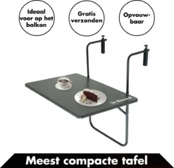 Balkontafel Inklapbaar – Zwart – 60 X 60 X 70 Cm – Hout Balkontafeltje Hangend Balkonbar Balkontafels Opklapbaar Hangtafel Balcony Table – Ophangbaar Voor Aan Het Balkon – Vouwtafel Wandtafel Inklapbare Tafel – Bijzettafel – Buiten Tafeltje Klaptafel
