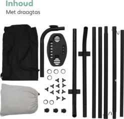 Vita5 Hangmat Met Standaard – 2 Persoons – Incl. Bekerhouder – 205kg Draaggewicht – Grijs -Tuinwereld Verkoop 1200x1157 5