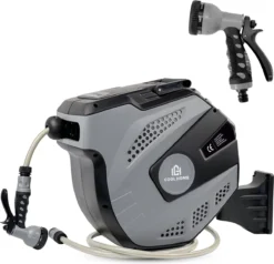 CoolHome - Wandslangenbox 20 Meter + 2 Meter - Tuinslang Met Haspel- Slangenhouder 180° Draaibaar - Tuinslanghaspel Zwart - Grijs -Tuinwereld Verkoop 1200x1158 10