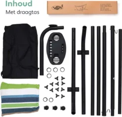 Vita5 Hangmat Met Standaard – 2 Persoons – Incl. Bekerhouder – 205kg Draaggewicht – Groen/Blauw 20 Vita5 Hangmat Met Standaard – 2 Persoons – Incl. Bekerhouder – 205kg Draaggewicht – Groen/Blauw -Tuinwereld Verkoop 1200x1158 4