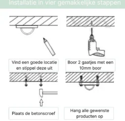 XYZ Goods - Luxe Plafondhaak - Hangmat Bevestigingsset - Schommelhaak - Ophangsysteem - Ophanghaak - Plafondbeugel - Bokszak - Schommelstoel - Hangstoel - RVS -Tuinwereld Verkoop 1200x1161 1