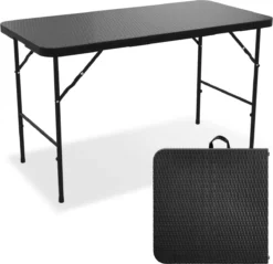 LifeGoods Klaptafel - Inklapbaar - 120 Cm - 4 Personen - Zwart