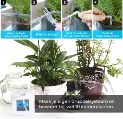 Automatisch Bewateringssysteem Voor Kamerplanten Met Pomp – Waterdruppelaar – Watergeefsysteem– Planten Watergever -Tuinwereld Verkoop 1200x1163 3