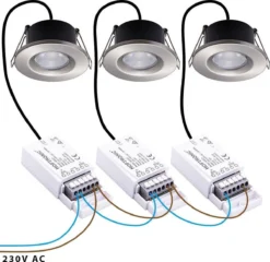 HOFTRONIC Venezia - Set Van 6 LED Inbouwspots RVS - IP65 Waterdicht - Dimbaar - 6 Watt 600 Lumen - Met Lichtbron - 2700K Warm Wit Licht - Zaagmaat 65mm - Inbouwdiepte 45mm - Geschikt Voor Badkamer, Woonkamer, Veranda En Carport - 3 Jaar Garantie -Tuinwereld Verkoop 1200x1164 2