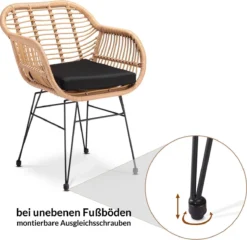 Casaria Polyrotan Kuipstoel Bali - Met Kussens – 2 Stuks -Tuinwereld Verkoop 1200x1165