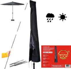 Parasolhoes - Hoes Ronde Stokparasol T/m ø 4m - Hoes Vierkante Stokparasol 3mx3m - Zware Dikke Kwaliteit -Tuinwereld Verkoop 1200x1167