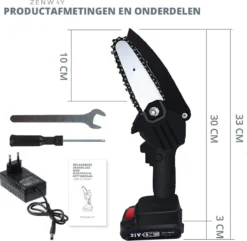 Zenway - Mini Kettingzaag - Snoeizaag - Kettingzaag - Kettingzaag Elektrisch Met 1 Accu- Inclusief Koffer - 1 Extra Accu - Zwart -Tuinwereld Verkoop 1200x1169 2