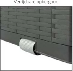 Verrijdbare Tuinkussen Opbergbox - Rattan Look - Zwart - 350 Liter -Tuinwereld Verkoop 1200x1173 1
