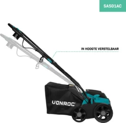 VONROC Elektrische Verticuteermachine - Gazonbeluchter – 1300W – Maaibreedte 320 Mm – 4 Dieptestanden (12/9/6/3 Mm) – Incl. 35L. Opvangbak -Tuinwereld Verkoop 1200x1174 3