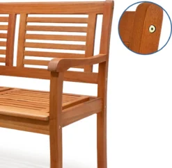 Casaria Tuinbank - FSC®-Gecertificeerd Eucalyptushout - 153cm Bruin -Tuinwereld Verkoop 1200x1177 1