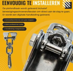 Itstrong® Plafondhaak Ophangsysteem Voor Binnen & Buiten – Ophanghaak Voor Bokszak – Schommel – Schommelstoel – Hangstoel - RVS -Tuinwereld Verkoop 1200x1178 1