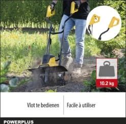Powerplus POWXG72010 Tuinfrees - 1500W - Werkbreedte 450mm - Werkdiepte Max. 220mm - Incl. 6 Messen En Wielen -Tuinwereld Verkoop 1200x1179 14