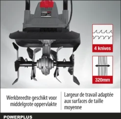 Powerplus POWEG7010 Tuinfrees - 1050W - Werkbreedte 320mm - Werkdiepte Max. 220mm - Incl. 4 Messen 10 Powerplus POWEG7010 Tuinfrees - 1050W - Werkbreedte 320mm - Werkdiepte Max. 220mm - Incl. 4 Messen -Tuinwereld Verkoop 1200x1179 17