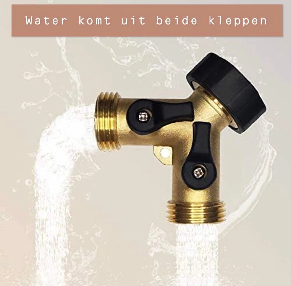 Y Stuk Kraan Splitter – Aanvoer Y Stuk Voor Wasmachine - Waterverdeler - Buitenkraan - Waterverdeler 2 Weg – Messing - 2 Y Stuk Kraan Splitter – Aanvoer Y Stuk Voor Wasmachine - Waterverdeler - Buitenkraan - Waterverdeler 2 Weg – Messing - - Afbeelding 2
