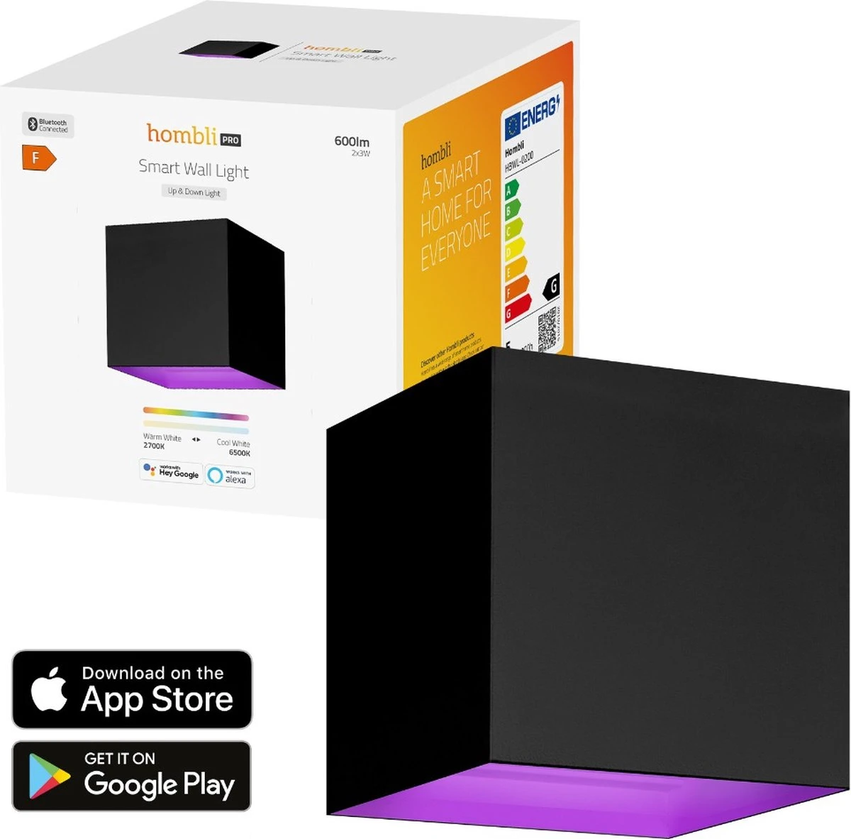 Hombli Wandlamp Voor Binnen En Buiten - Wit En Gekleurd Licht – Aanpasbare Lichthoek, Slimme LED Verlichting, Bad & Woonkamer, Waterdicht, Aluminium, Zwart 1 Hombli Wandlamp Voor Binnen En Buiten - Wit En Gekleurd Licht – Aanpasbare Lichthoek, Slimme LED Verlichting, Bad & Woonkamer, Waterdicht, Aluminium, Zwart